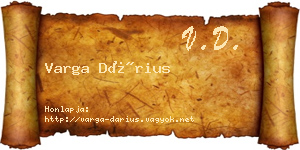 Varga Dárius névjegykártya
